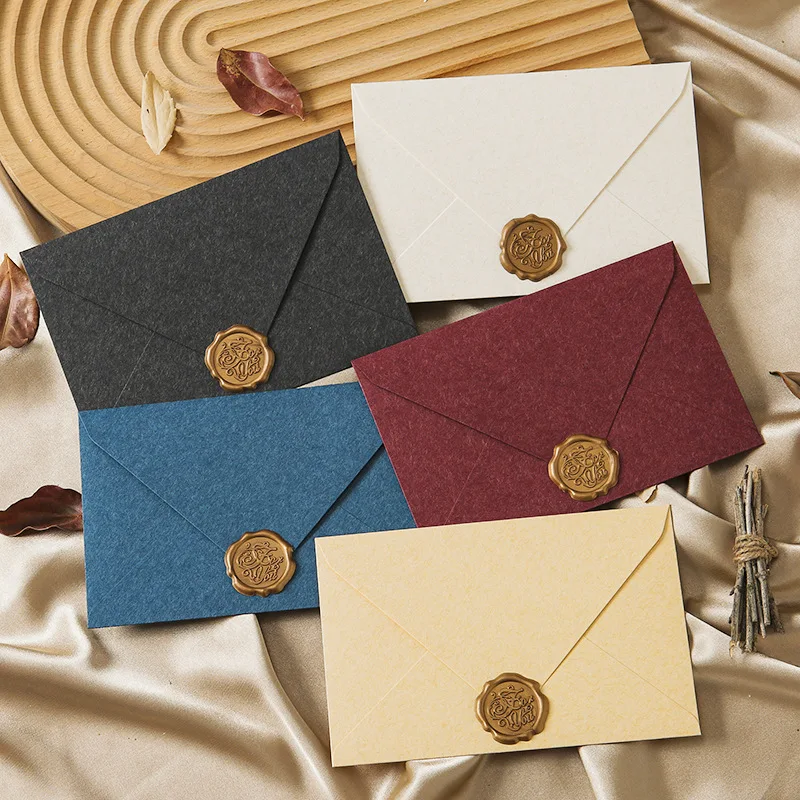 Wax Seal Letter Kit - レターライティング文具セット 封筒3枚、紙10枚、ワックスシールステッカー3枚がキットに含まれます - 商品とデスクアクセサリー