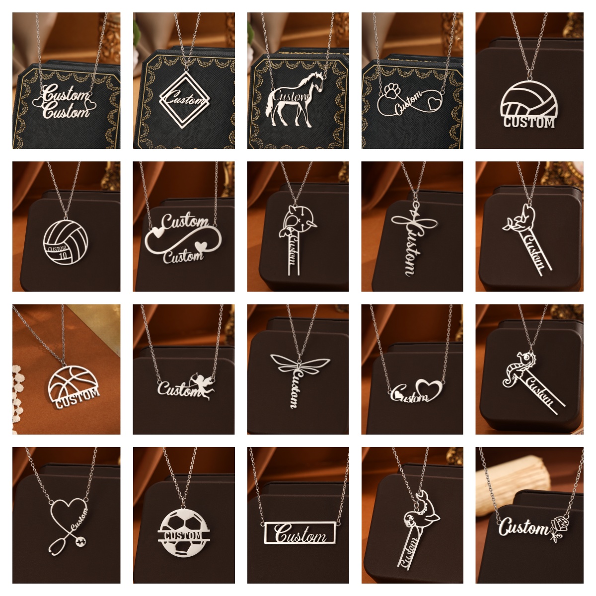 Name Necklace Custom - パーソナライズされたステンレス鋼の名前のネックレス,筆記体のネームプレート,家族のジュエリー,ホリデーギフト,カスタマイズ,1個
