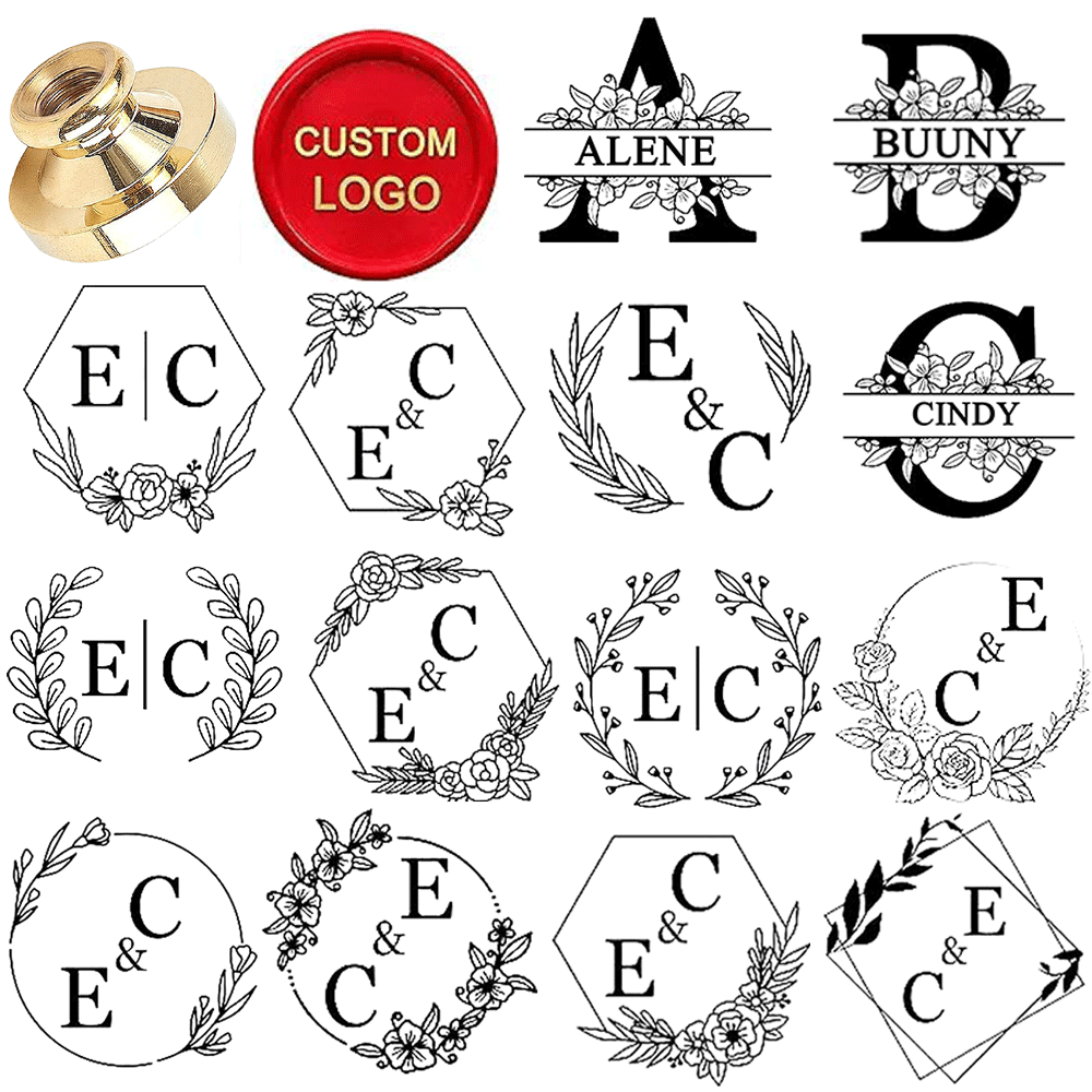 Wax Seal Letter Kit - カスタムレターワックスシールスタンプキット、カスタムワックスシールキット、結婚式招待状、ホリデーカード用のカスタムロゴワックスシールスタンプキット