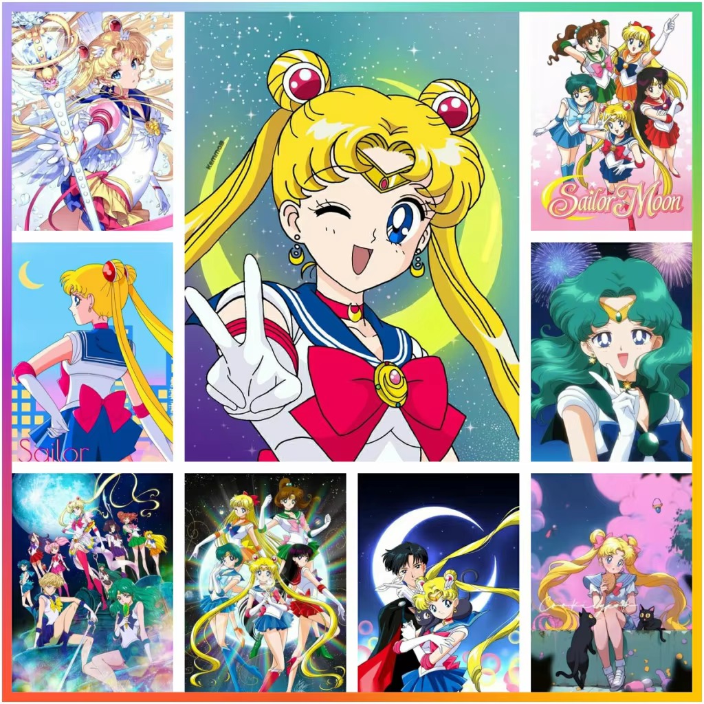 Photo Mosaic Print - ダイヤモンドペインティング クラシックな日本のアニメキャラクター-セーラームーン ダイヤモンドモザイク 手作りアート 絶妙なギフト ホームデコレーション