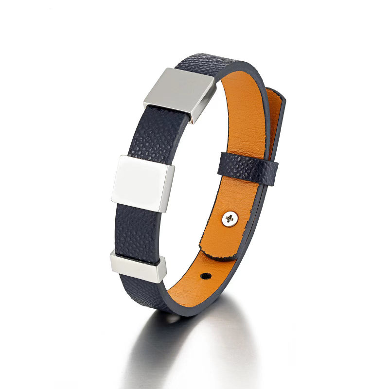 Coordinates Bracelet - 男性と女性のための調節可能な本革のブレスレット,ファッショナブルなステンレス鋼のブレスレット,無料の彫刻,カップルのための手首のストラップ,誕生日パーティーのジュエリー