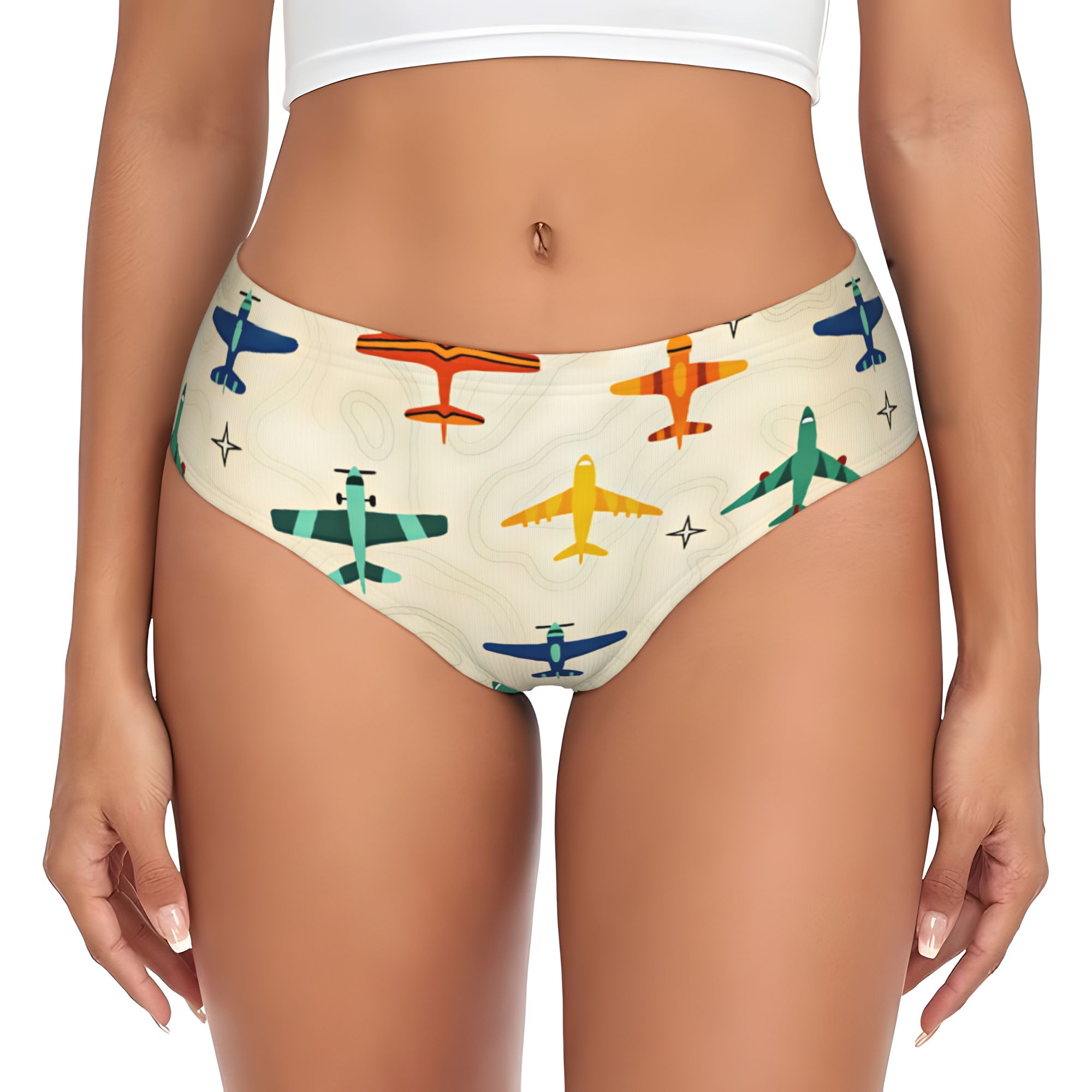 Custom Star Map - カスタム女性用航空地形図ラインコンパススターブリーフパンティー女性用ストレッチ下着パンツ