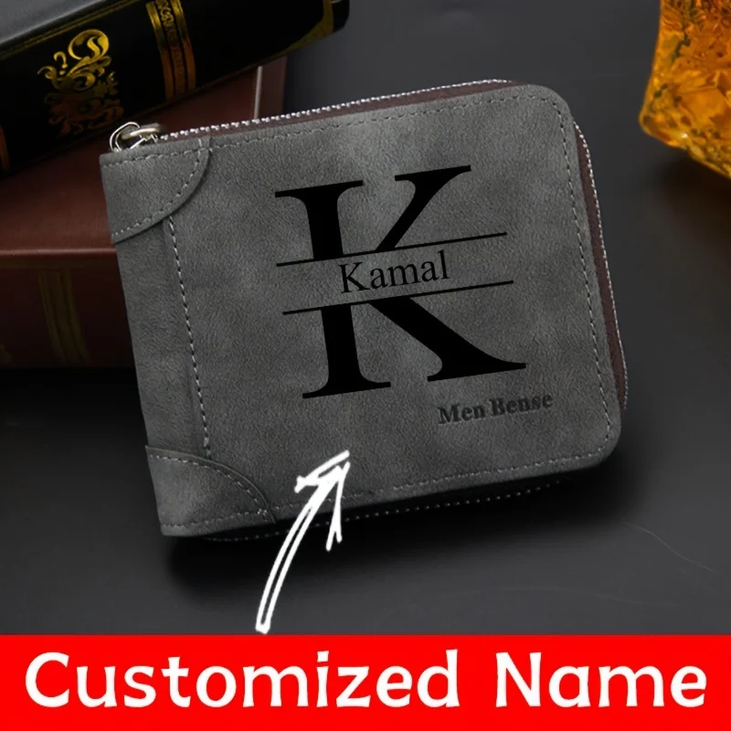Personalized Name Box - カスタマイズされた名前入りメンズ財布ファッションフロスト加工メンズマルチカードスロット小銭入れクラスメート、ボーイフレンド、夫へのシンプルなギフト