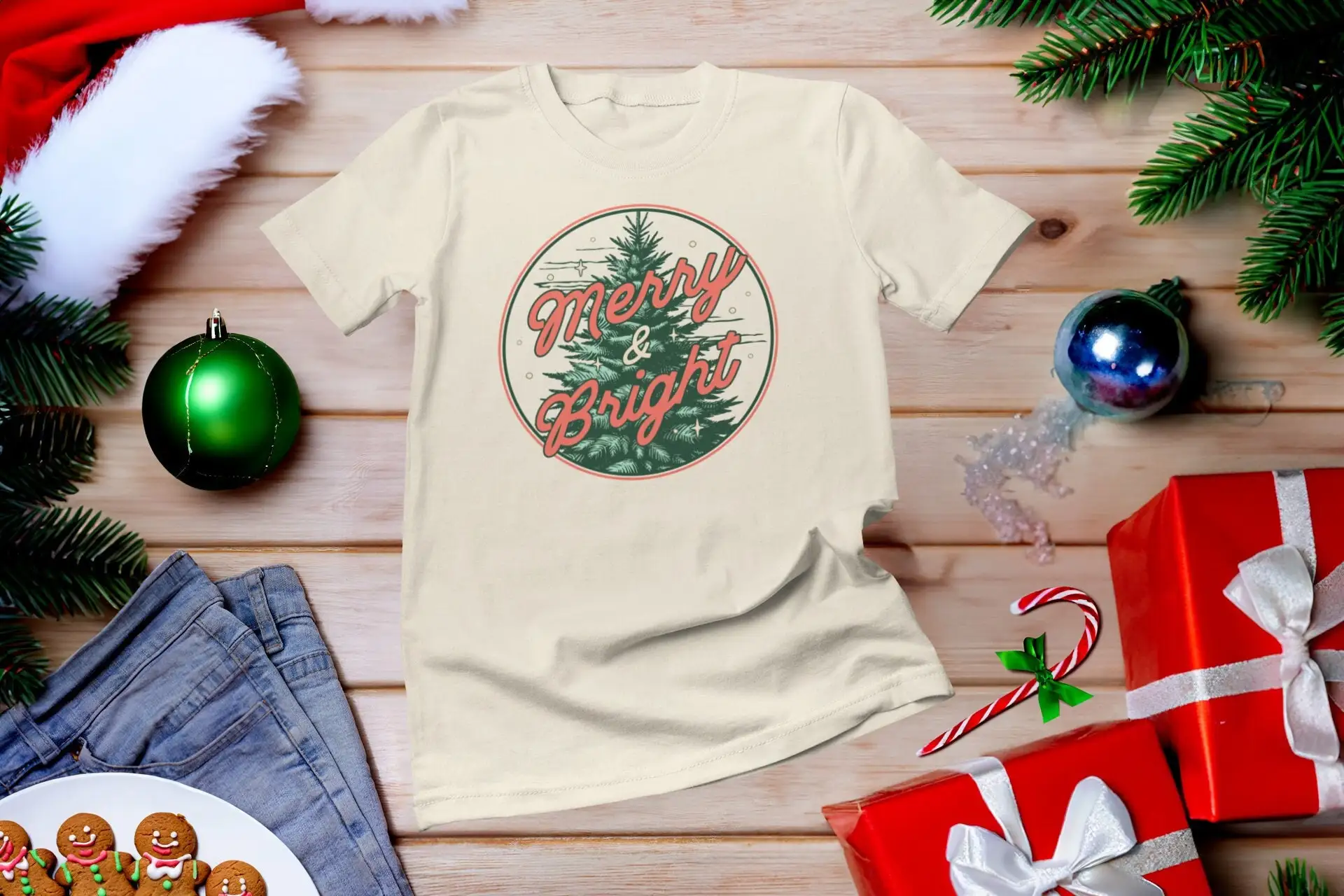 Family Tree Print - メリー＆ブライトTシャツ ツリーズファミリー クリスマス マッチング キュート