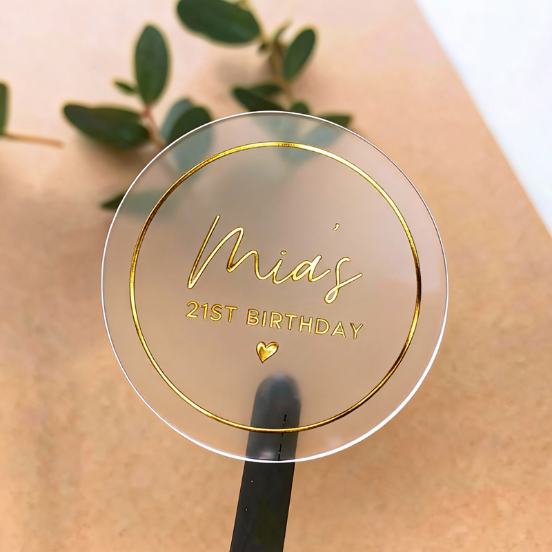 Personalised Candle Label - 50 個のパーソナライズされた誕生日ステッカー防水ラウンド透明ステッカー金箔 & 銀箔ステッカー、ギフトラベルステッカー