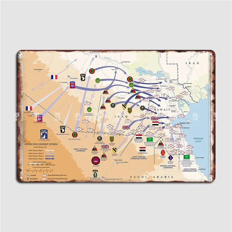 Custom Map Poster - オペレーション デザート ストーム グラウンド マップ 1991