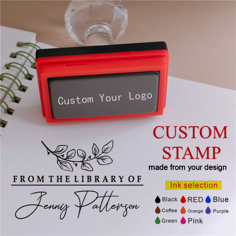 Custom Photo Book - パーソナライズロゴセルフインクスタンプ、カスタマイズ感光性インクスタンプ、あなたのデザイン写真入りカスタムスタンプ、結婚式の住所、図書館、書籍用
