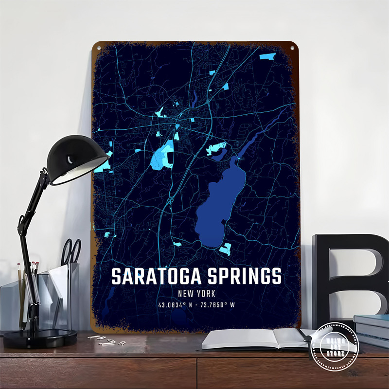 サラトガスプリングスミッドナイトシティマップポスターカスタマ - Custom Map Poster のレビューと価格