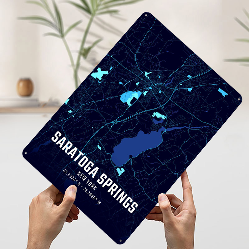 サラトガスプリングスミッドナイトシティマップポスターカスタマ - Custom Map Poster のレビューと価格