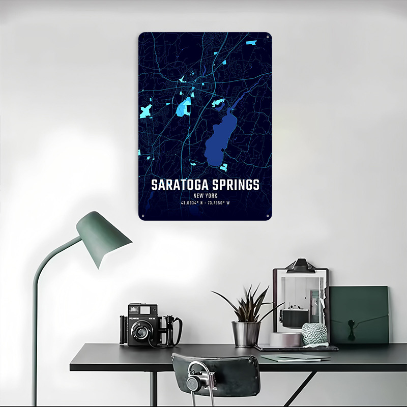 サラトガスプリングスミッドナイトシティマップポスターカスタマ - Custom Map Poster のレビューと価格