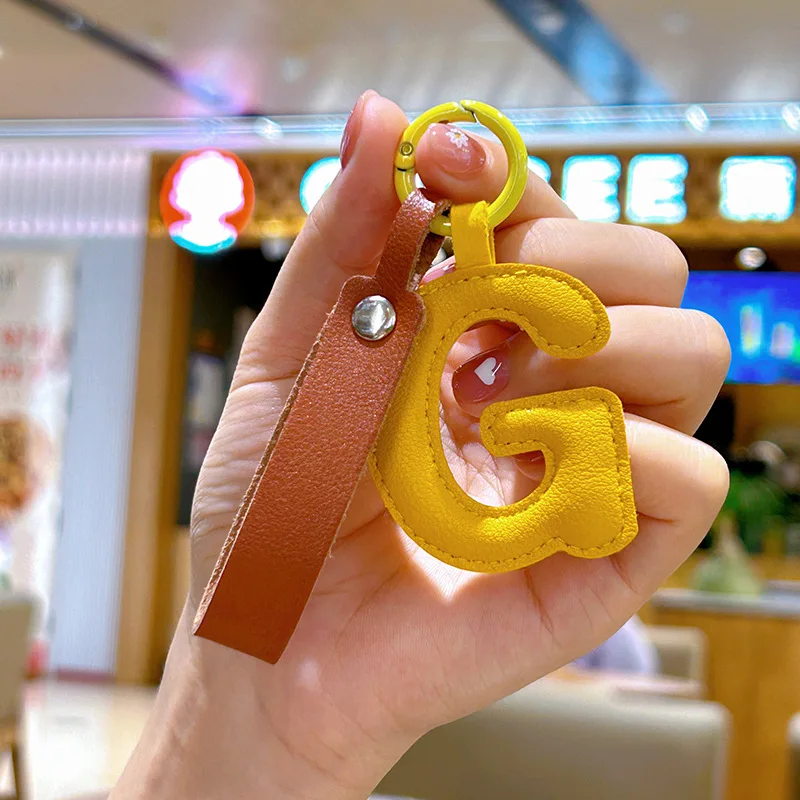 女性のための漫画のキーホルダー,キャンディーカラーのバッグ, - Monogram Keychain Leather のレビューと価格