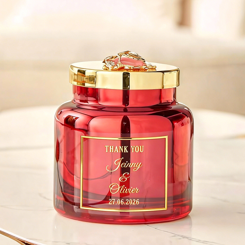 50 個の正方形のパーソナライズされたウェディングステッカー - Personalised Candle Label のレビューと価格