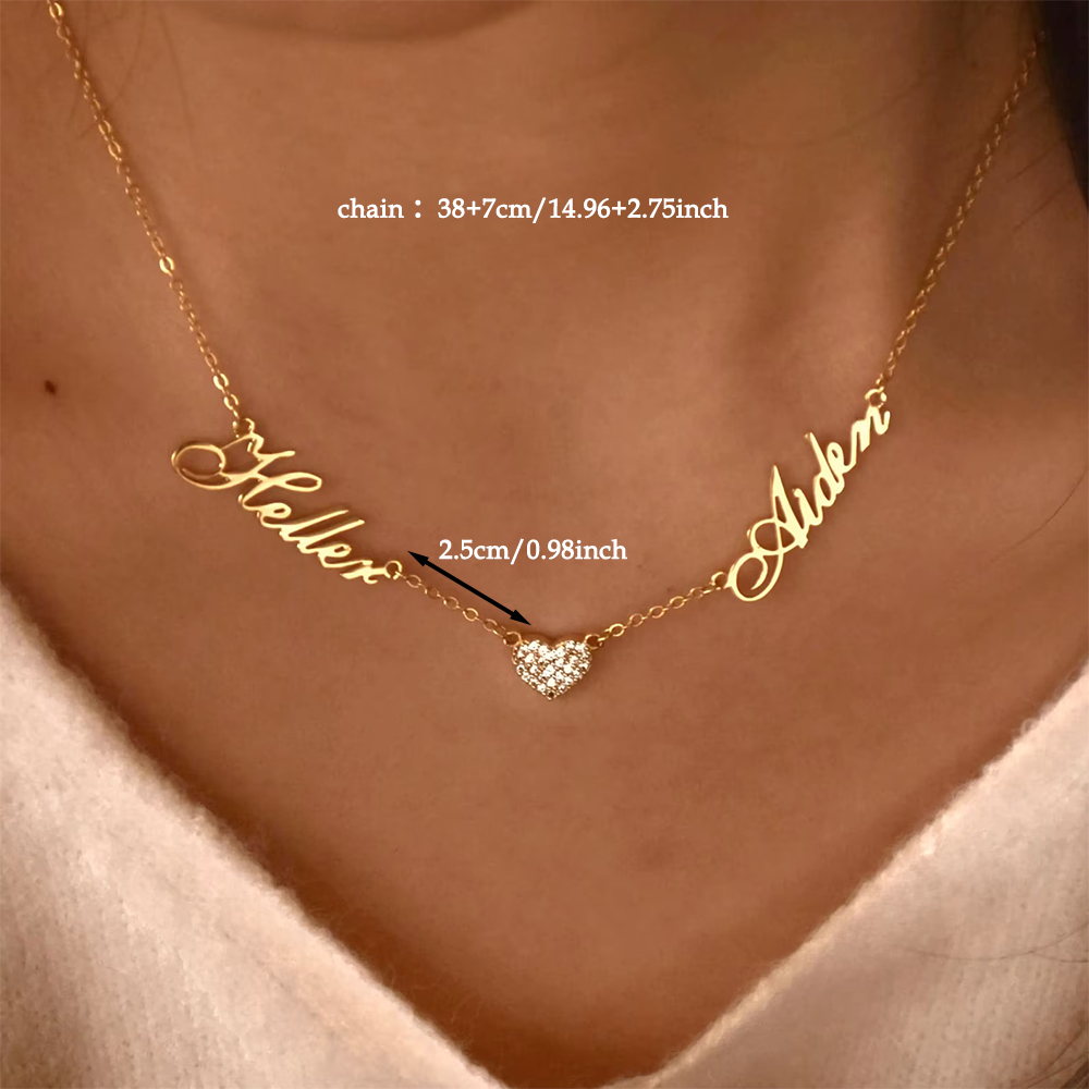 カスタム 2 名前ネックレス女性のためのクリスマス複数の名前 - Name Necklace Custom のレビューと価格