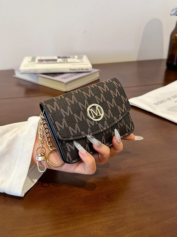 レトロなモノグラムプリントフェイクレザーカードホルダー、日常 - Monogram Keychain Leather のレビューと価格