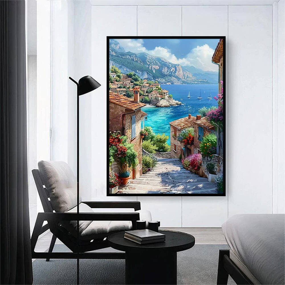 1ピースフレームレスダイヤモンドペインティングストリートシー - Photo Mosaic Print のレビューと価格