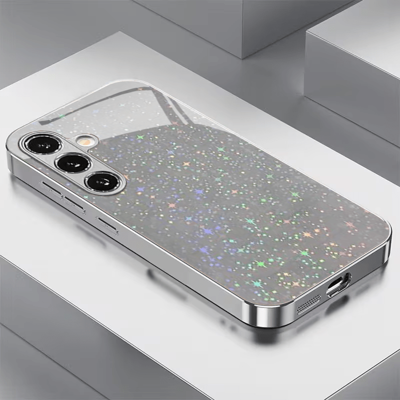 まばゆい夜空の星模様の電気メッキガラス製スマホケース、Sam - Custom Night Sky のレビューと価格