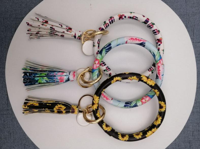 パーソナライズされたモノグラムキーホルダー,ヒマワリ,サボテ - Monogram Keychain Leather のレビューと価格