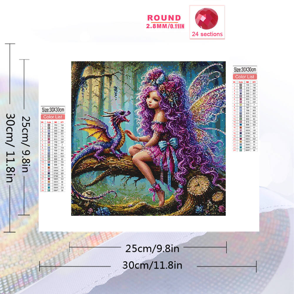 フルスクエアラウンドダイヤモンドモザイク少女ポートレート絵画 - Photo Mosaic Print のレビューと価格