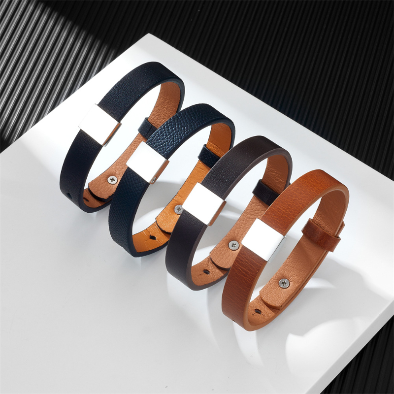 男性と女性のための調節可能な本革のブレスレット,ファッショナ - Coordinates Bracelet のレビューと価格