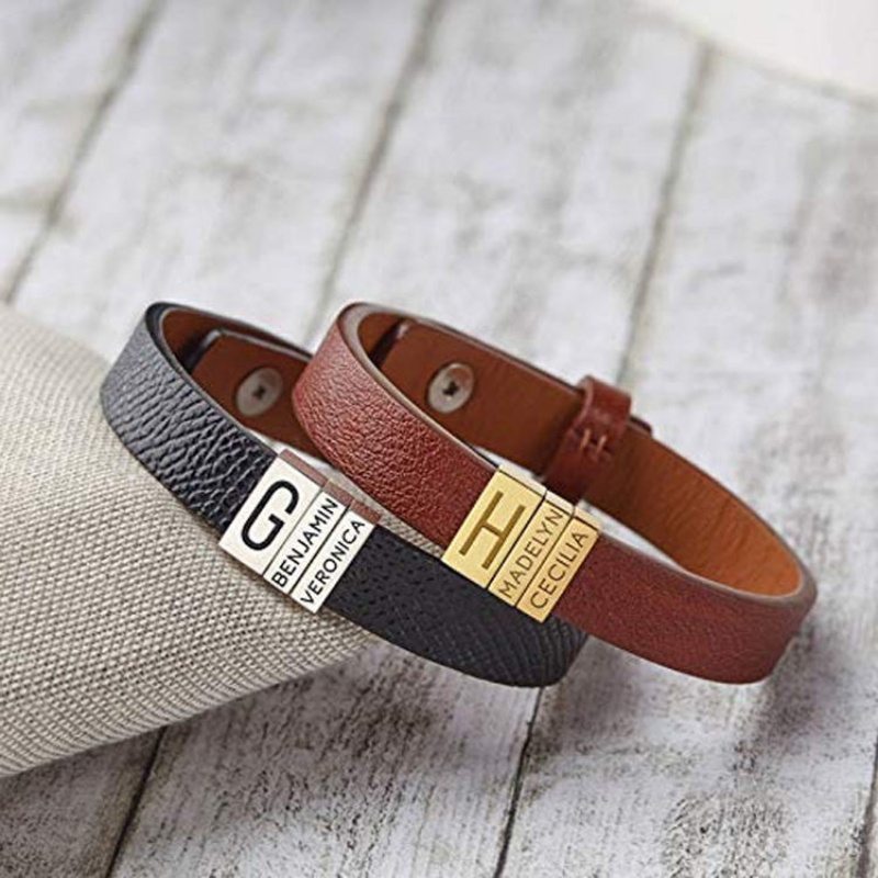 男性と女性のための調節可能な本革のブレスレット,ファッショナ - Coordinates Bracelet のレビューと価格