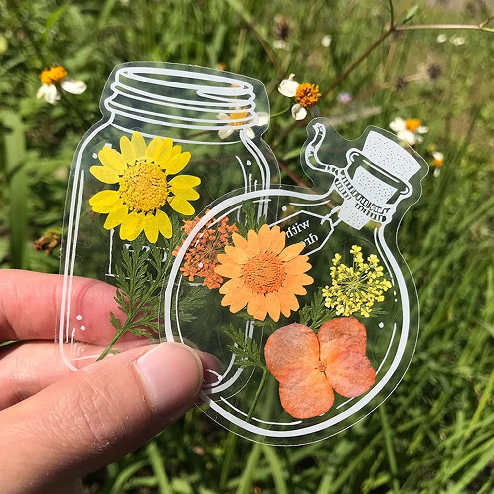 手作りの透明なドライフラワーのしおり,30個,植物ステッカー - Dried Flower Bookmark のレビューと価格