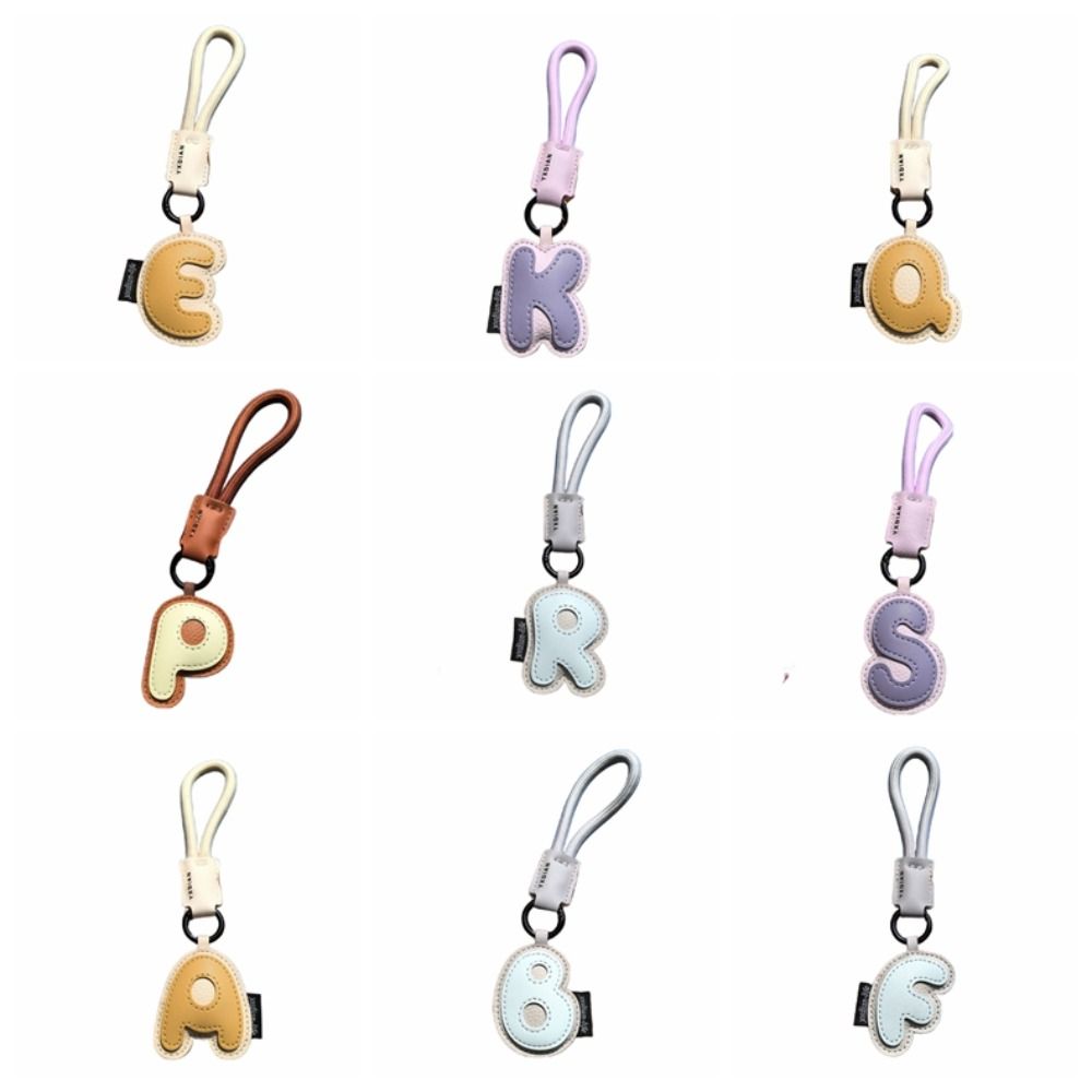 甘い 26 文字キーホルダー Pu レザー車のキーリングアル - Monogram Keychain Leather のレビューと価格