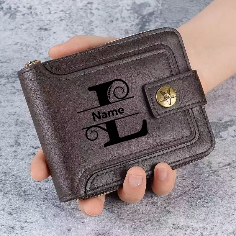 メンズカスタムウォレット - パーソナライズされた人工皮革メ - Personalized Name Box のレビューと価格