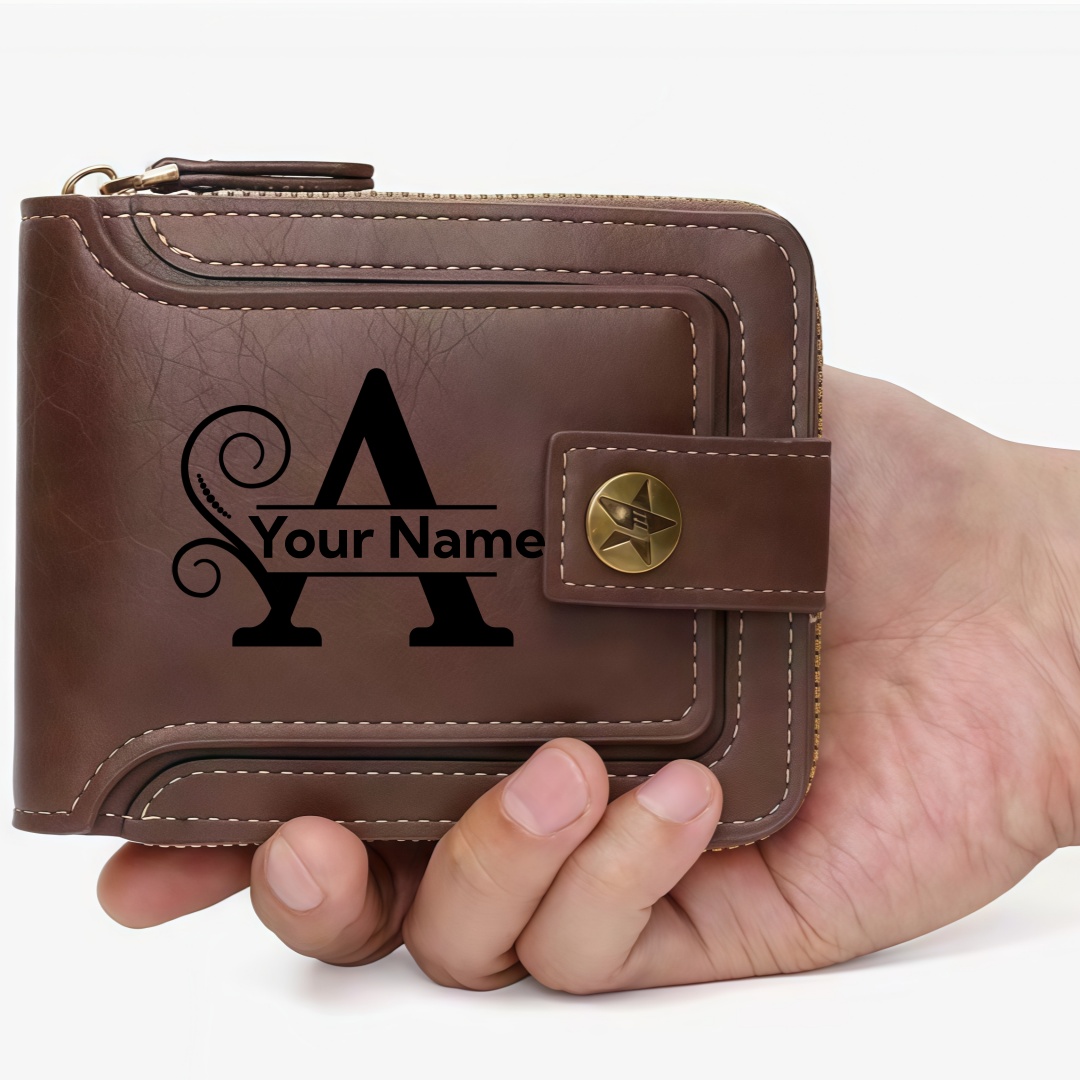 メンズカスタムウォレット - パーソナライズされた人工皮革メ - Personalized Name Box のレビューと価格