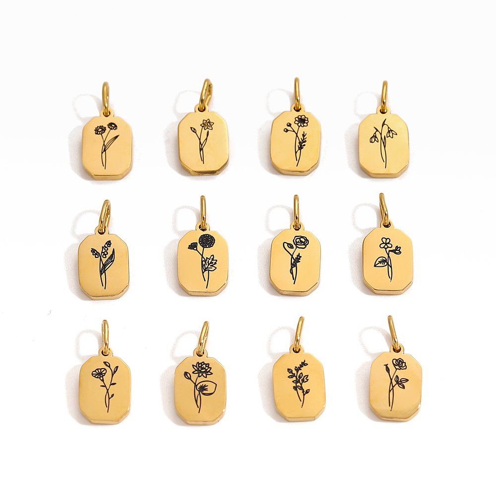 シックなホット販売誕生月クリスタルフラワーデザインゴールドメ - Birth Flower Necklace のレビューと価格