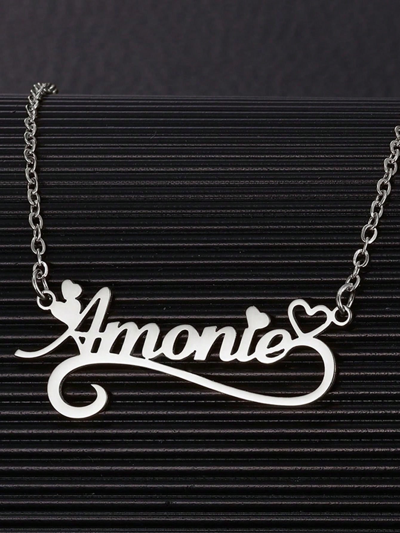 女性のためのパーソナライズされた名前のネックレス,ステンレス - Name Necklace Custom のレビューと価格