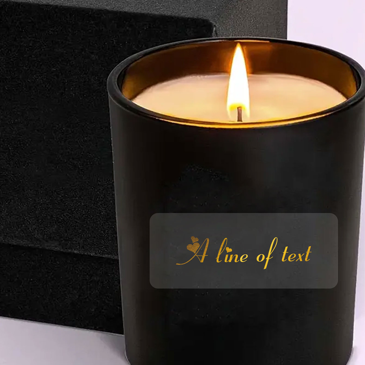 カスタムテキスト長方形透明金箔ステッカー、パーソナライズされ - Personalised Candle Label のレビューと価格