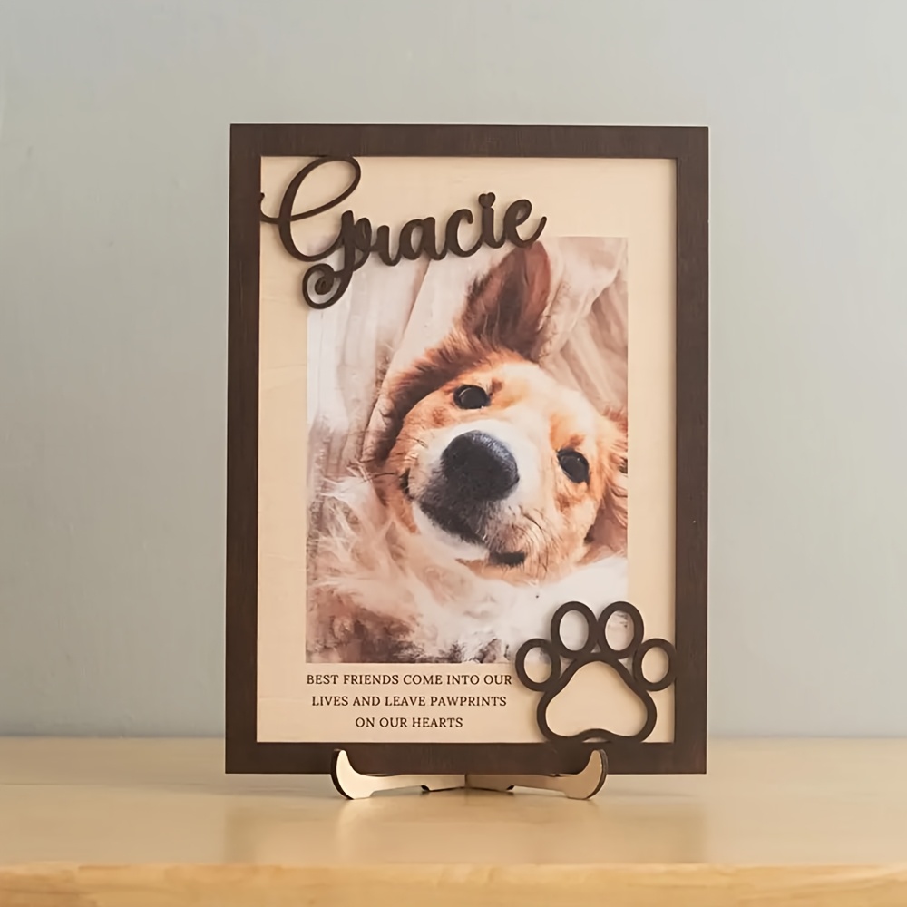 カスタマイズ可能な木製ペット写真フレーム（名前と日付入り）- - Engraved Wood Frame のレビューと価格