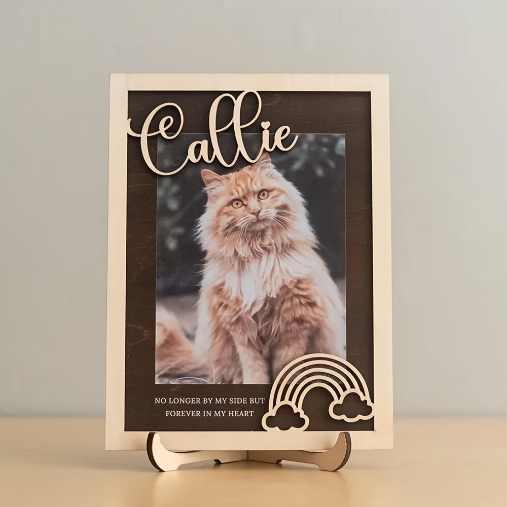 カスタマイズ可能な木製ペット写真フレーム（名前と日付入り）- - Engraved Wood Frame のレビューと価格
