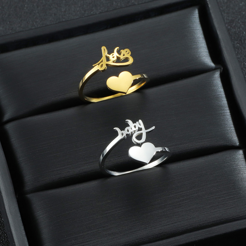 Atztide-女性のためのパーソナライズされた名前のリング - Initial Ring Custom のレビューと価格