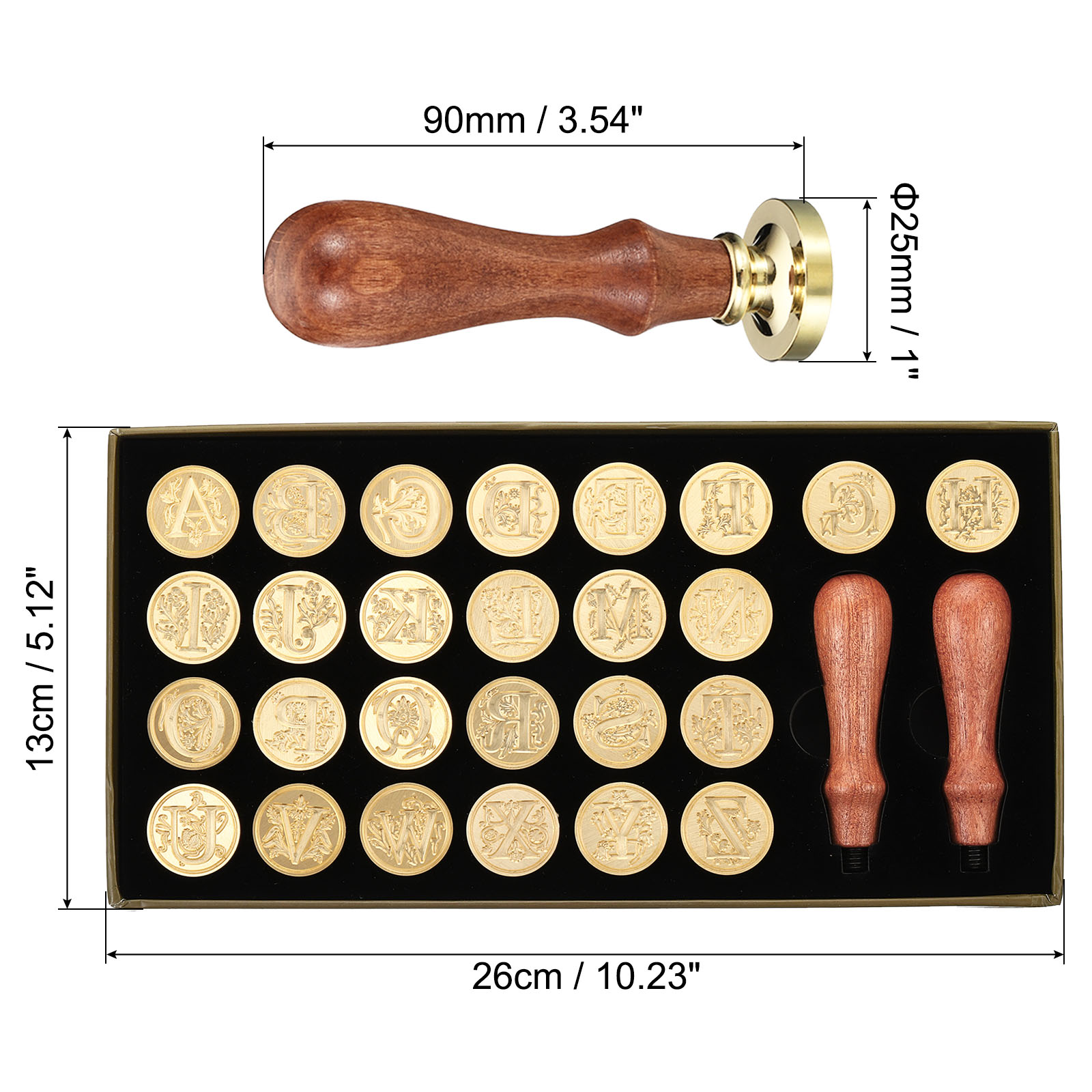 アルファベットワックスシールスタンプキット、26文字A-Zシ - Wax Seal Letter Kit のレビューと価格