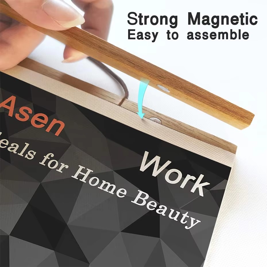 7色 30 40 50cm マグネット式ポスターハンガー チ - Engraved Wood Frame のレビューと価格