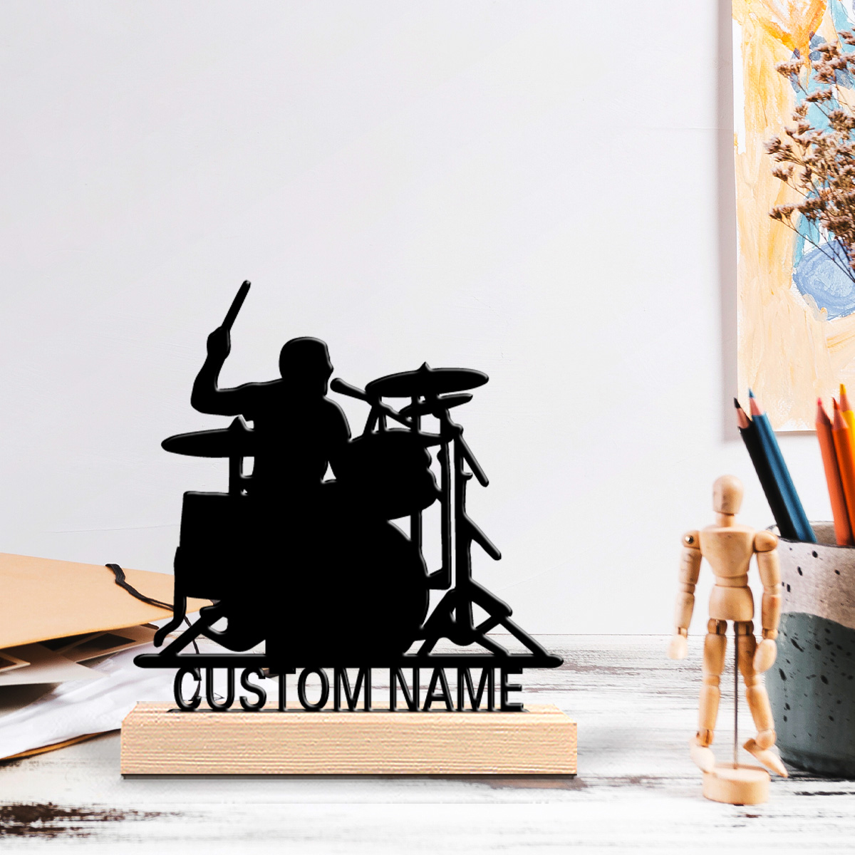 1個入り スタイリッシュなパーソナライズカスタムドラマーとド - Engraved Wood Frame のレビューと価格