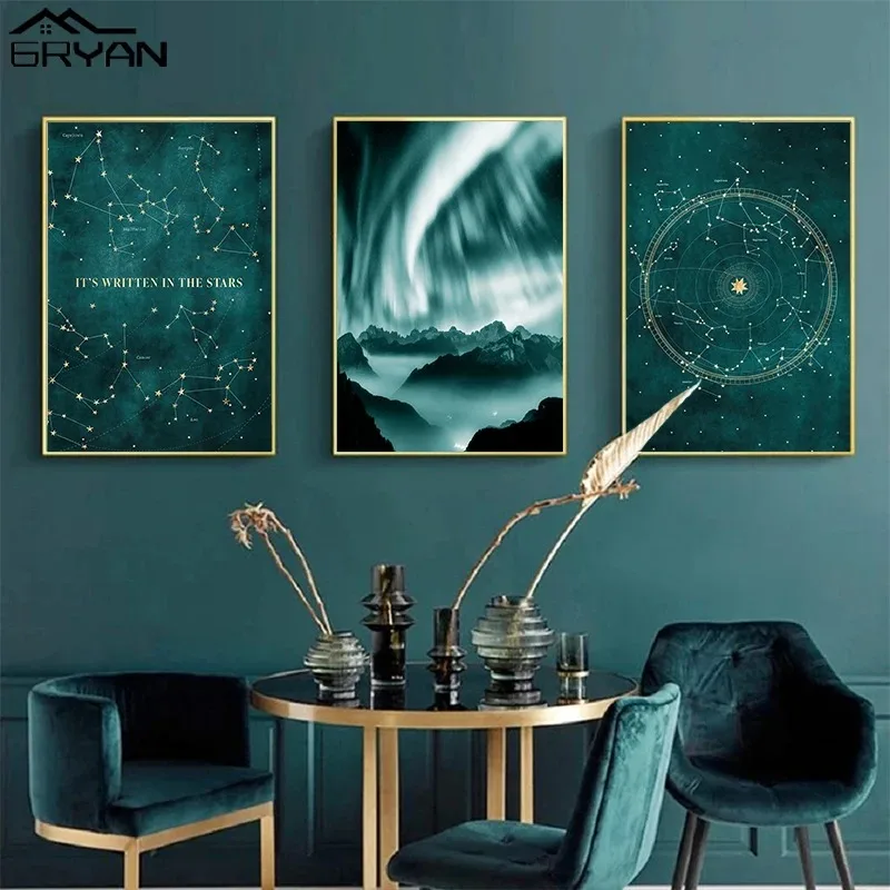 天の川星座星キャンバス占星術星座星座サインポスター魔法神話絵 - Custom Star Map のレビューと価格