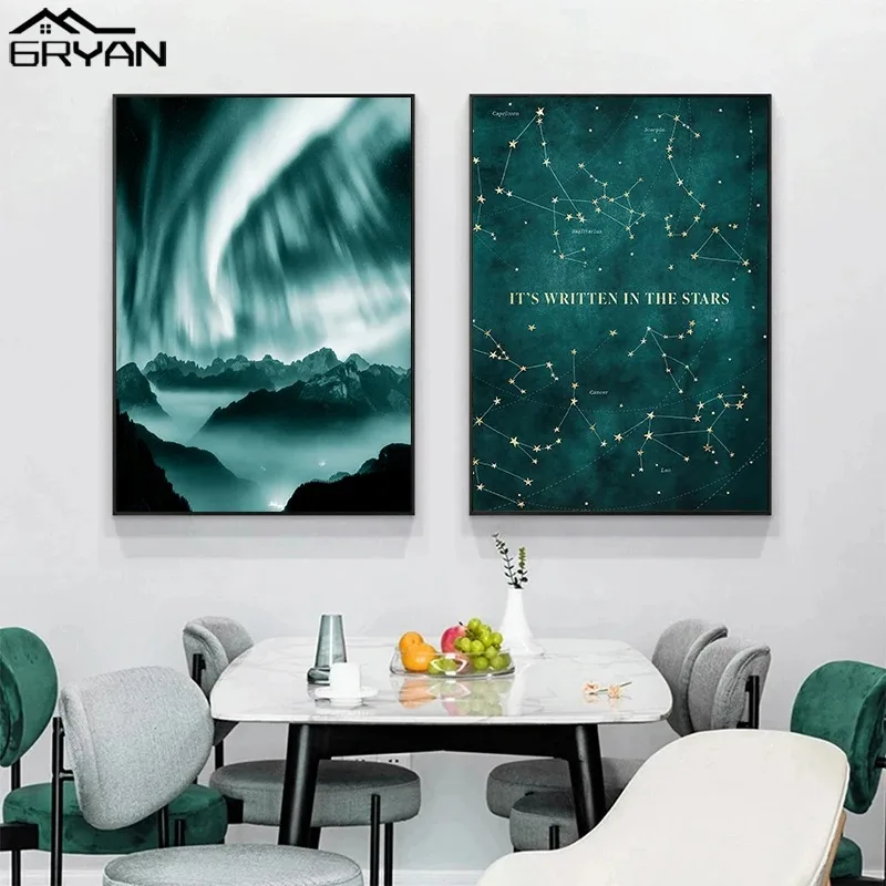 天の川星座星キャンバス占星術星座星座サインポスター魔法神話絵 - Custom Star Map のレビューと価格