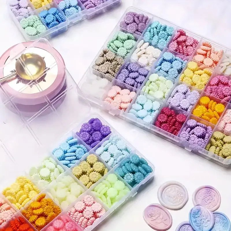 600個入りボックスシーリングワックスビーズ、24グリッド八 - Wax Seal Letter Kit のレビューと価格