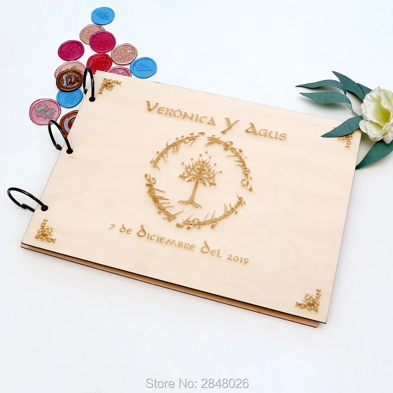 素朴なパーソナライズされた結婚式のゲストブック、カスタムロー - Custom Photo Book のレビューと価格
