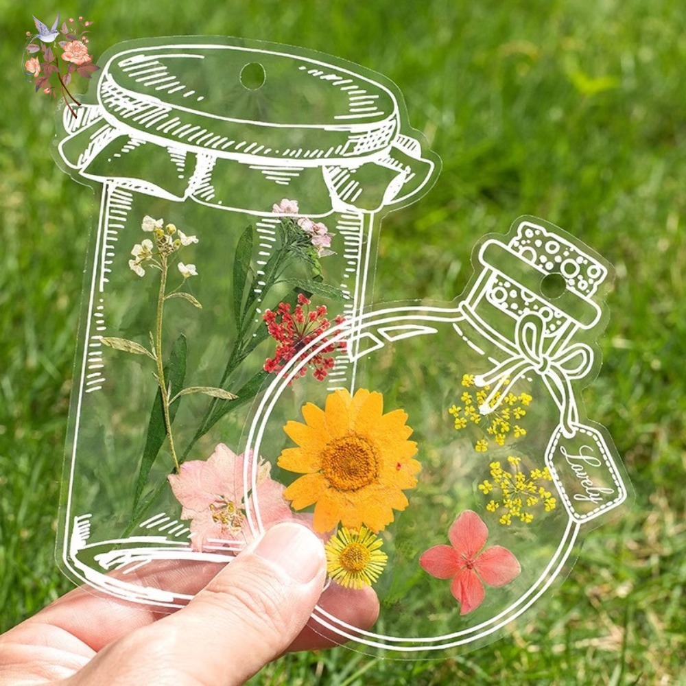 手作り押し花ブックマークDIY素材透明ボトルステッカー自家製 - Dried Flower Bookmark のレビューと価格