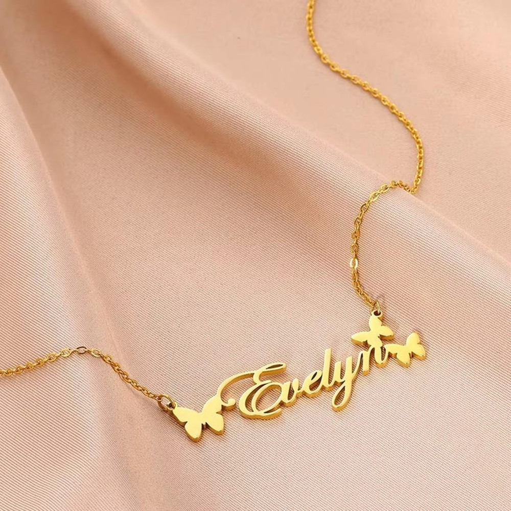 カスタムネームネックレスパーソナライズされたジュエリーステン - Birth Flower Necklace のレビューと価格