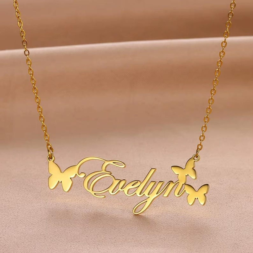 カスタムネームネックレスパーソナライズされたジュエリーステン - Birth Flower Necklace のレビューと価格