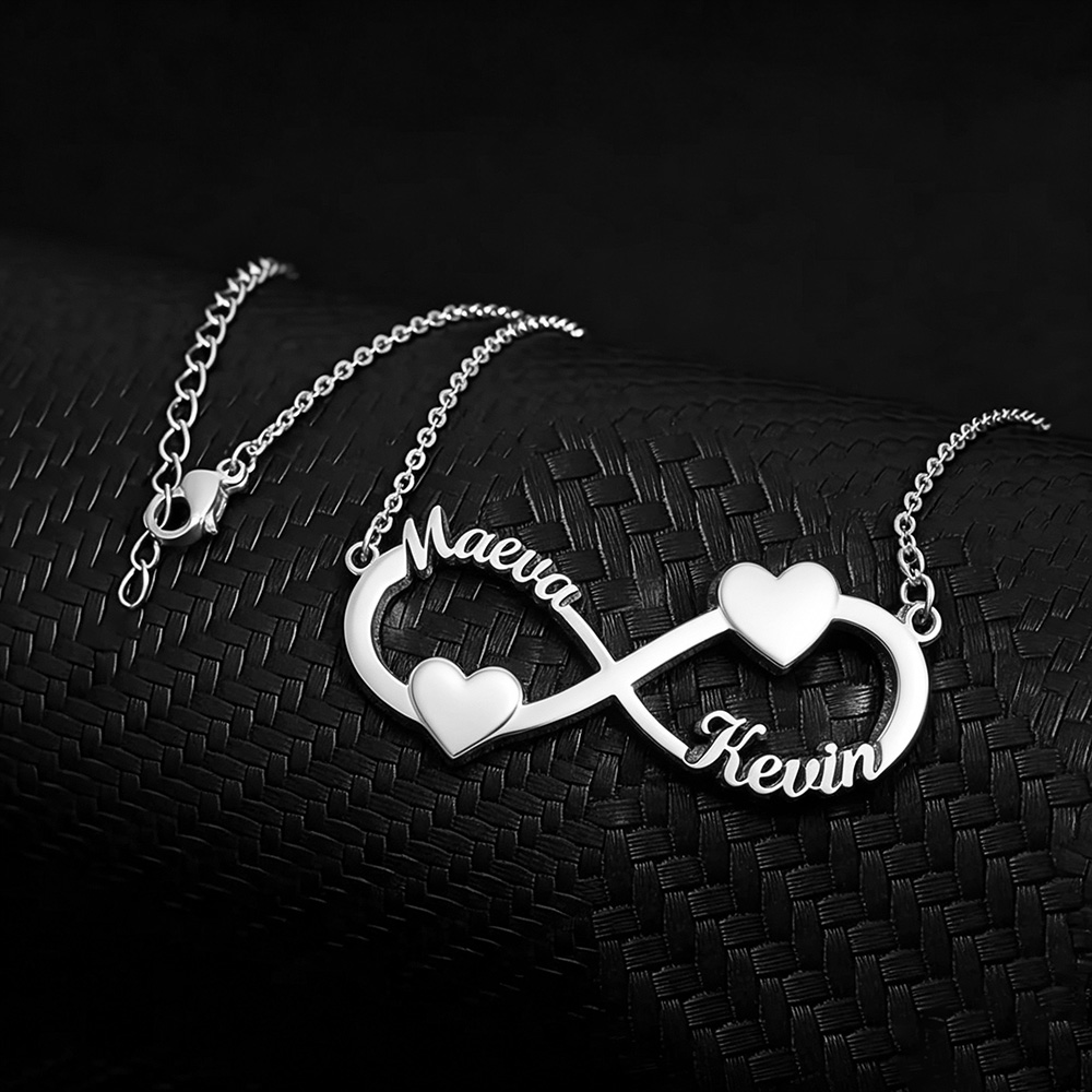 カスタムネームネックレス インフィニティハートペンダント ス - Name Necklace Custom のレビューと価格