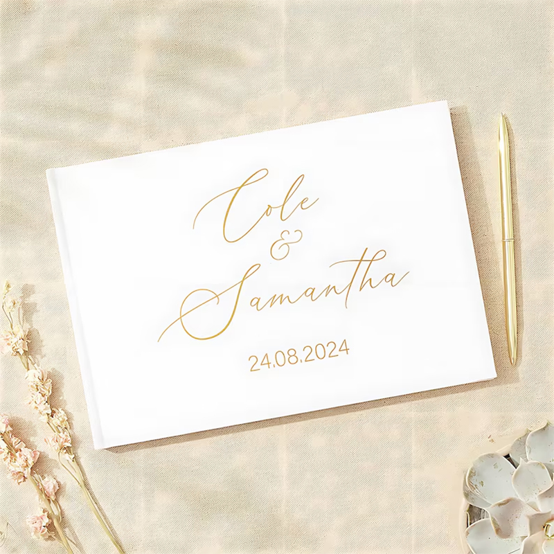 結婚祝い用のパーソナライズされたゲストブック ホワイトノーブ - Custom Photo Book のレビューと価格