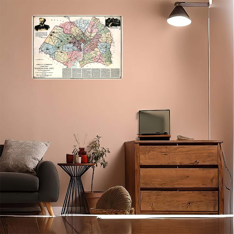 ワシントン市地図プリントポスターカスタマイズされたレトロな壁 - Custom Map Poster のレビューと価格