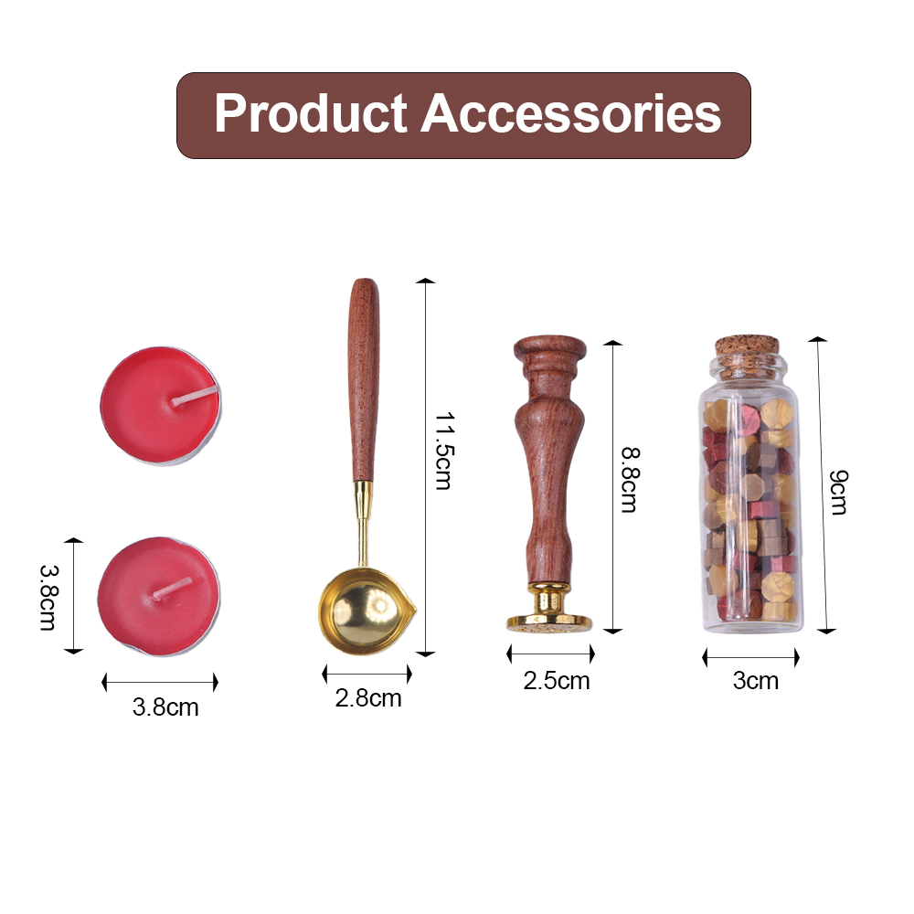 ワックスシールスタンプギフトセット、木製ハンドル、溶解スプー - Wax Seal Letter Kit のレビューと価格