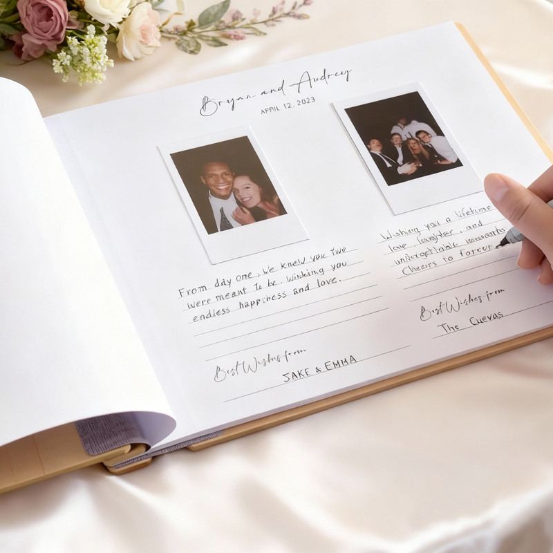 パーソナライズされた結婚式のゲストブック - 木製の結婚式の - Custom Photo Book のレビューと価格