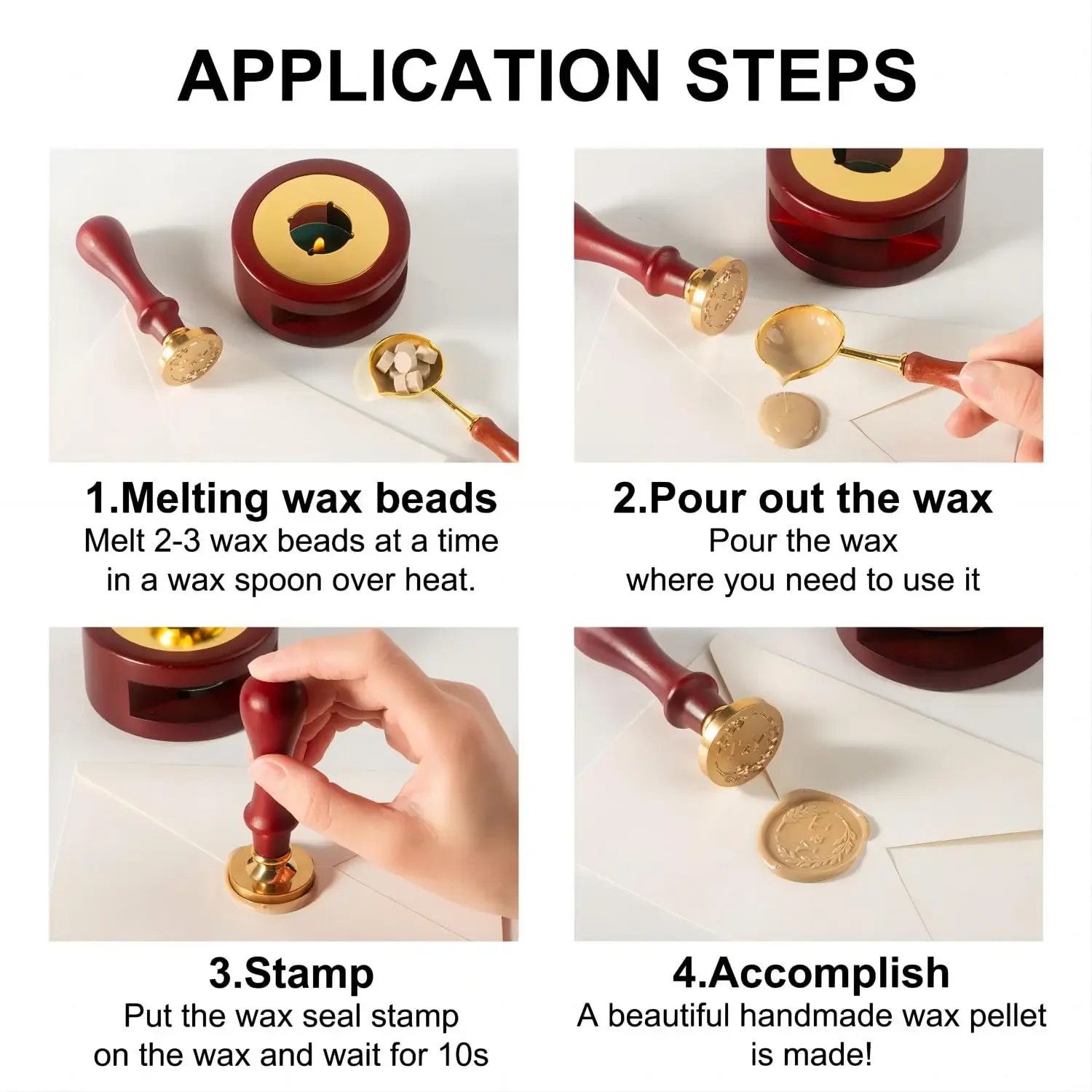 カスタムワックススタンプキット,封筒シール,結婚式の装飾,パ - Wax Seal Letter Kit のレビューと価格